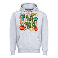 Heather Grey mama teacher Zipper Hoodie - texasbilliewilder