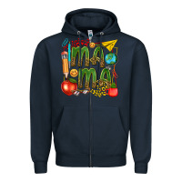 Navy mama teacher Zipper Hoodie - texasbilliewilder