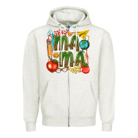 Oatmeal Heather mama teacher Zipper Hoodie - texasbilliewilder