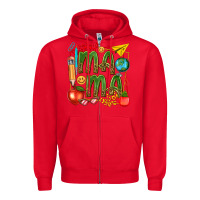 Red mama teacher Zipper Hoodie - texasbilliewilder