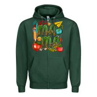 Sports Green mama teacher Zipper Hoodie - texasbilliewilder