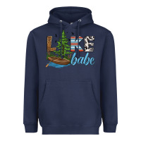 Navy lake babe Heavyweight Hoodie - HRA Design Shop