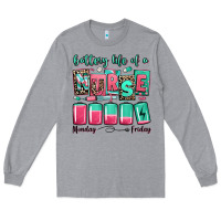 Heather Grey battery life of a nurse Long Sleeve Tee - RanaPortraitStore