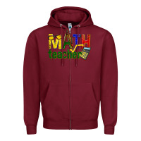 Burgundy math teacher Zipper Hoodie - texasbilliewilder