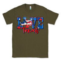 Army Green love texas map Classic Tee - Zillion Design Studio