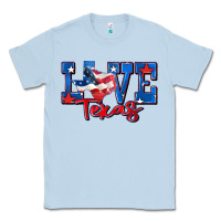 Dusty Blue love texas map Classic Tee - Zillion Design Studio
