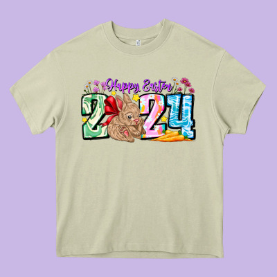Happy Easter 2024 Heavy Core Tee Designed By Cowhidedigitalart