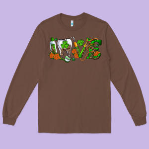 Dental Love St Patricks Day Long Sleeve Tee Designed By Ranaportraitstore
