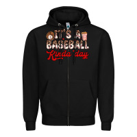 Black it s a baseball kinda day Zipper Hoodie - Zillion Design Studio