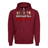 Burgundy it s a baseball kinda day Zipper Hoodie - Zillion Design Studio