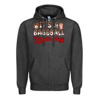Charcoal Heather it s a baseball kinda day Zipper Hoodie - Zillion Design Studio