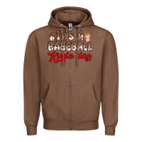 Chestnut it s a baseball kinda day Zipper Hoodie - Zillion Design Studio