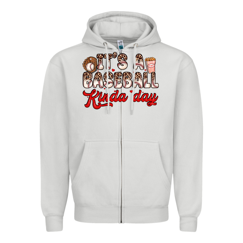 It S A Baseball Kinda Day Zipper Hoodie by Zillion Design Studio | Teevron