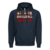 Navy it s a baseball kinda day Zipper Hoodie - Zillion Design Studio