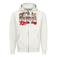 Oatmeal Heather it s a baseball kinda day Zipper Hoodie - Zillion Design Studio