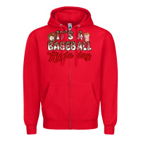 Red it s a baseball kinda day Zipper Hoodie - Zillion Design Studio