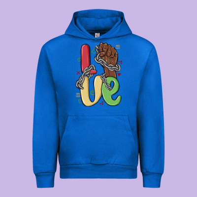 Love Juneteenth Urban Hoodie Designed By Maliassmallbusiness