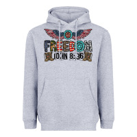 Heather Grey freedom john Heavyweight Hoodie - CowhideDigitalArt