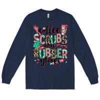 Navy coffee scrubs and rubber gloves Long Sleeve Tee - RanaPortraitStore