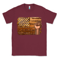 Burgundy American melanin flag Classic Tee - texasbilliewilder