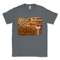Charcoal Heather American melanin flag Classic Tee - texasbilliewilder