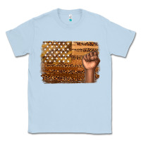 Dusty Blue American melanin flag Classic Tee - texasbilliewilder