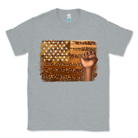 Heather Grey American melanin flag Classic Tee - texasbilliewilder