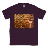 Plum American melanin flag Classic Tee - texasbilliewilder