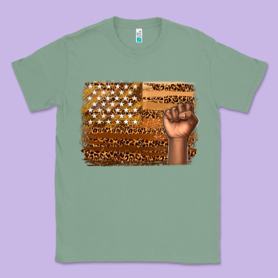 Classic Tee American melanin flag