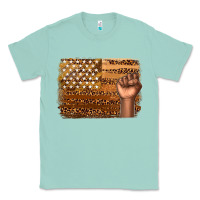 Seafoam American melanin flag Classic Tee - texasbilliewilder