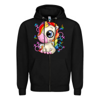 Black unicorn Zipper Hoodie - Zillion Design Studio