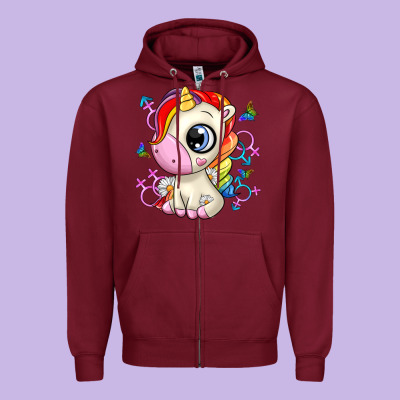 Unicorn Zipper Hoodie Designed By Zillion Design Studio