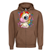 Chestnut unicorn Zipper Hoodie - Zillion Design Studio