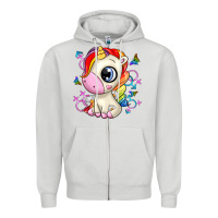Dove Grey unicorn Zipper Hoodie - Zillion Design Studio
