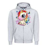 Heather Grey unicorn Zipper Hoodie - Zillion Design Studio
