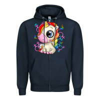 Navy unicorn Zipper Hoodie - Zillion Design Studio
