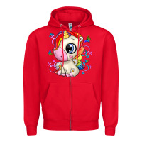Red unicorn Zipper Hoodie - Zillion Design Studio