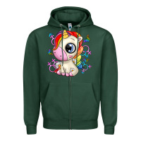 Sports Green unicorn Zipper Hoodie - Zillion Design Studio