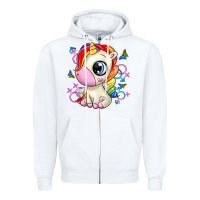 White unicorn Zipper Hoodie - Zillion Design Studio