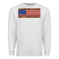 Oatmeal Heather usa flag leopard Premium Sweatshirt - JahusDesignShop