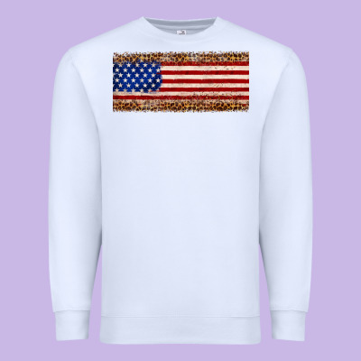 Usa Flag Leopard Premium Sweatshirt Designed By Jahusdesignshop