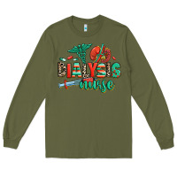 Army Green dialysis nurse Long Sleeve Tee - RanaPortraitStore