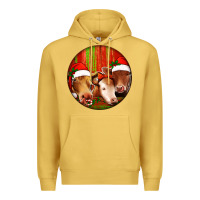 Antique Gold Christmas Cow, Premium Hoodie - Jasminsmagicworld