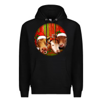 Black Christmas Cow, Premium Hoodie - Jasminsmagicworld