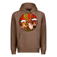 Chestnut Christmas Cow, Premium Hoodie - Jasminsmagicworld