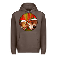 Coffee Christmas Cow, Premium Hoodie - Jasminsmagicworld