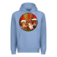 Colony Blue Christmas Cow, Premium Hoodie - Jasminsmagicworld