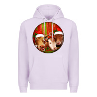 Lilac Christmas Cow, Premium Hoodie - Jasminsmagicworld
