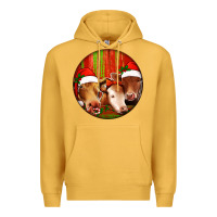 Mustard Christmas Cow, Premium Hoodie - Jasminsmagicworld