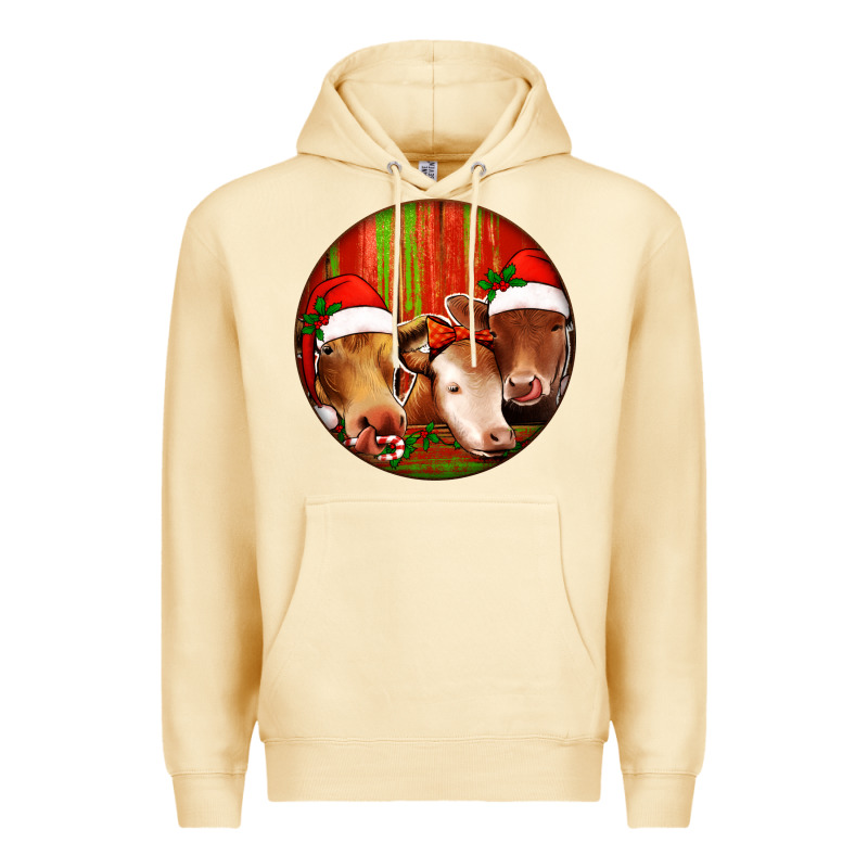 Christmas Cow, Premium Hoodie by Jasminsmagicworld | Teevron